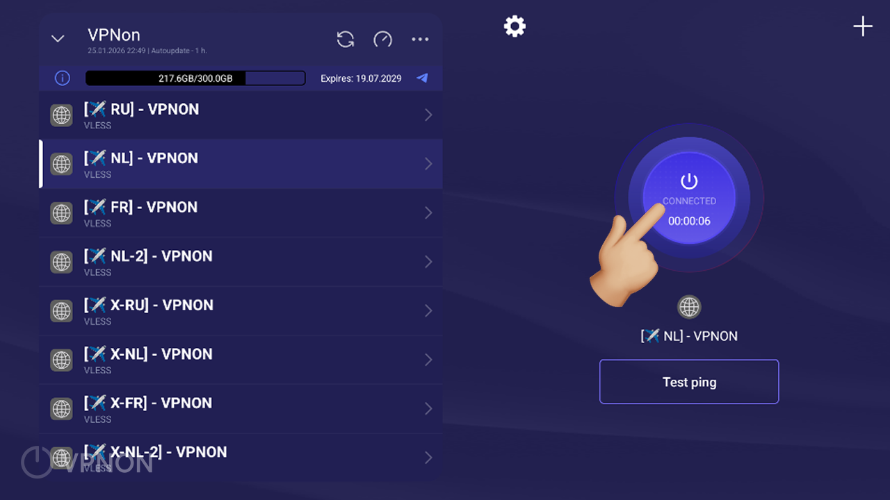Connecting VPN in happ app on android tv
