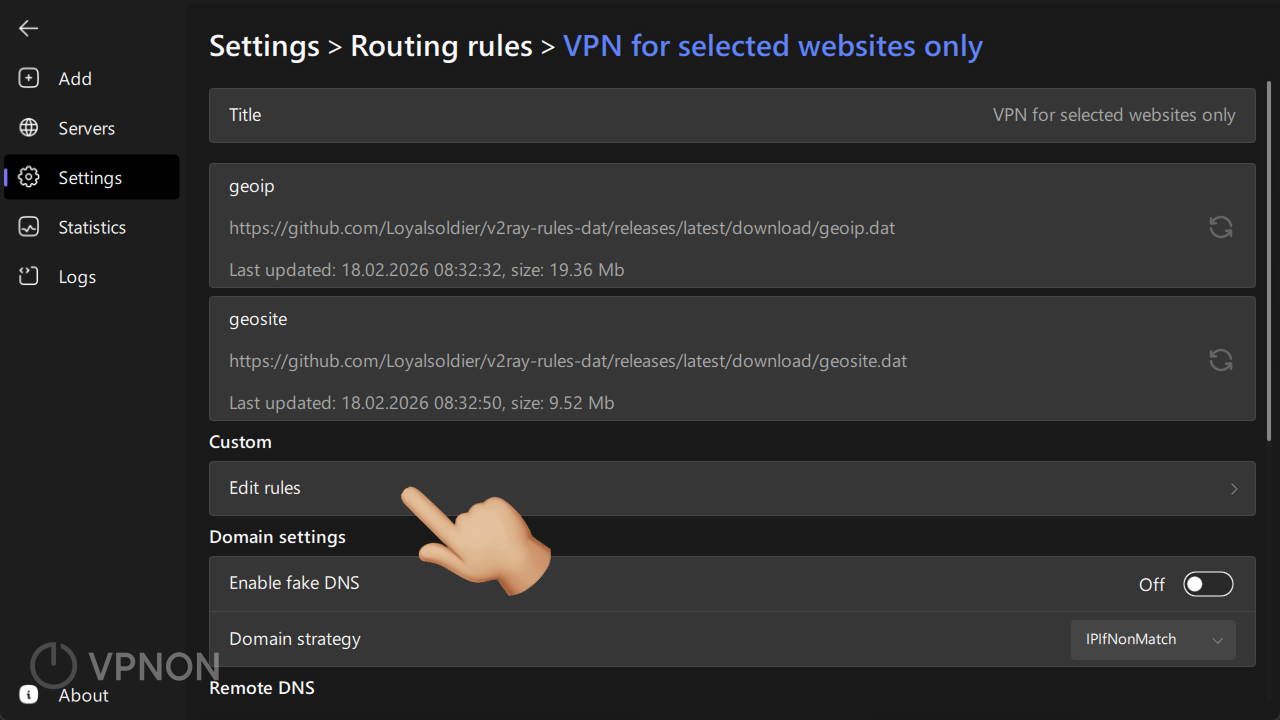 happ routing rules editing