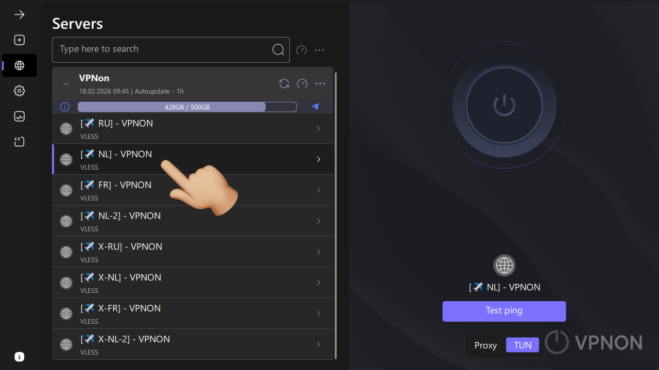 Connecting VPN in happ app on Windows